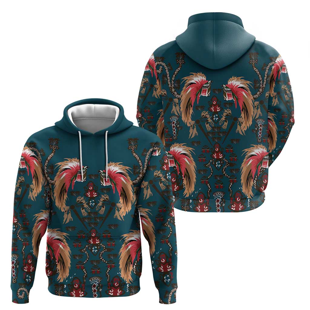 Dark Cyan Blue Bird of Batik Papua Zip Hoodie Exotic Natural Wealth of Papua LT9 - Polynesian Pride