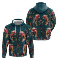 Dark Cyan Blue Bird of Batik Papua Zip Hoodie Exotic Natural Wealth of Papua LT9 - Polynesian Pride