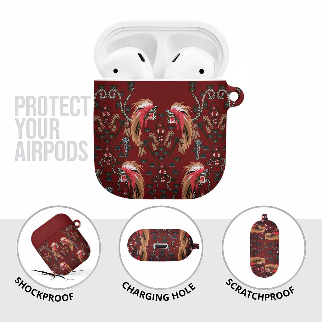 Oxblood Bird of Batik Papua AirPods Case Exotic Natural Wealth of Papua LT9 - Polynesian Pride