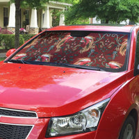Oxblood Bird of Batik Papua Auto Sun Shade Exotic Natural Wealth of Papua - Polynesian Pride