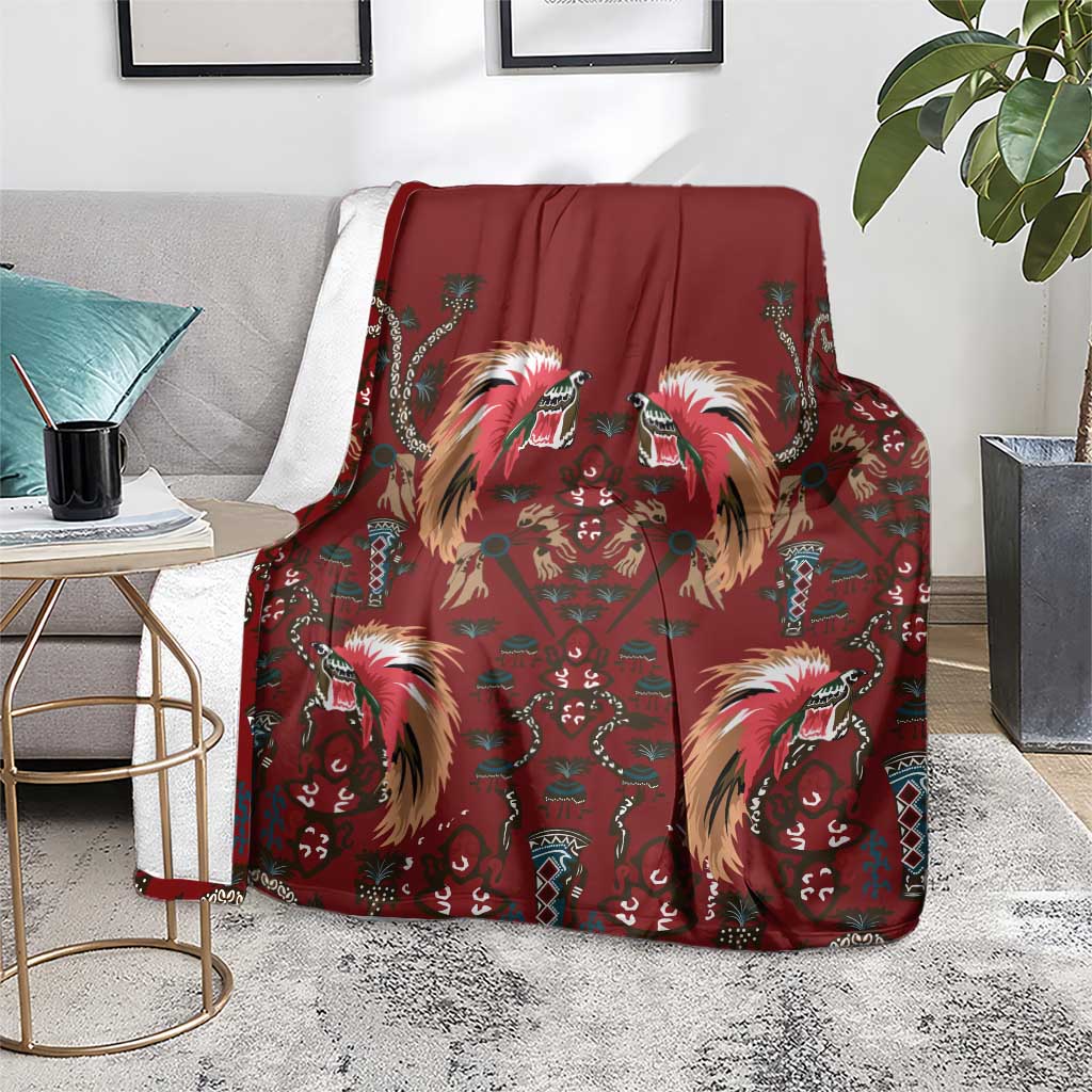 Oxblood Bird of Batik Papua Blanket Exotic Natural Wealth of Papua - Polynesian Pride