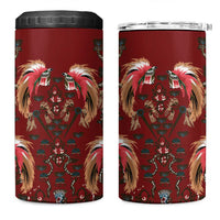 Oxblood Bird of Batik Papua 4 in 1 Can Cooler Tumbler Exotic Natural Wealth of Papua LT9 One Size: 16 oz Red - Polynesian Pride