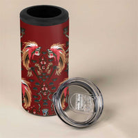 Oxblood Bird of Batik Papua 4 in 1 Can Cooler Tumbler Exotic Natural Wealth of Papua LT9 - Polynesian Pride