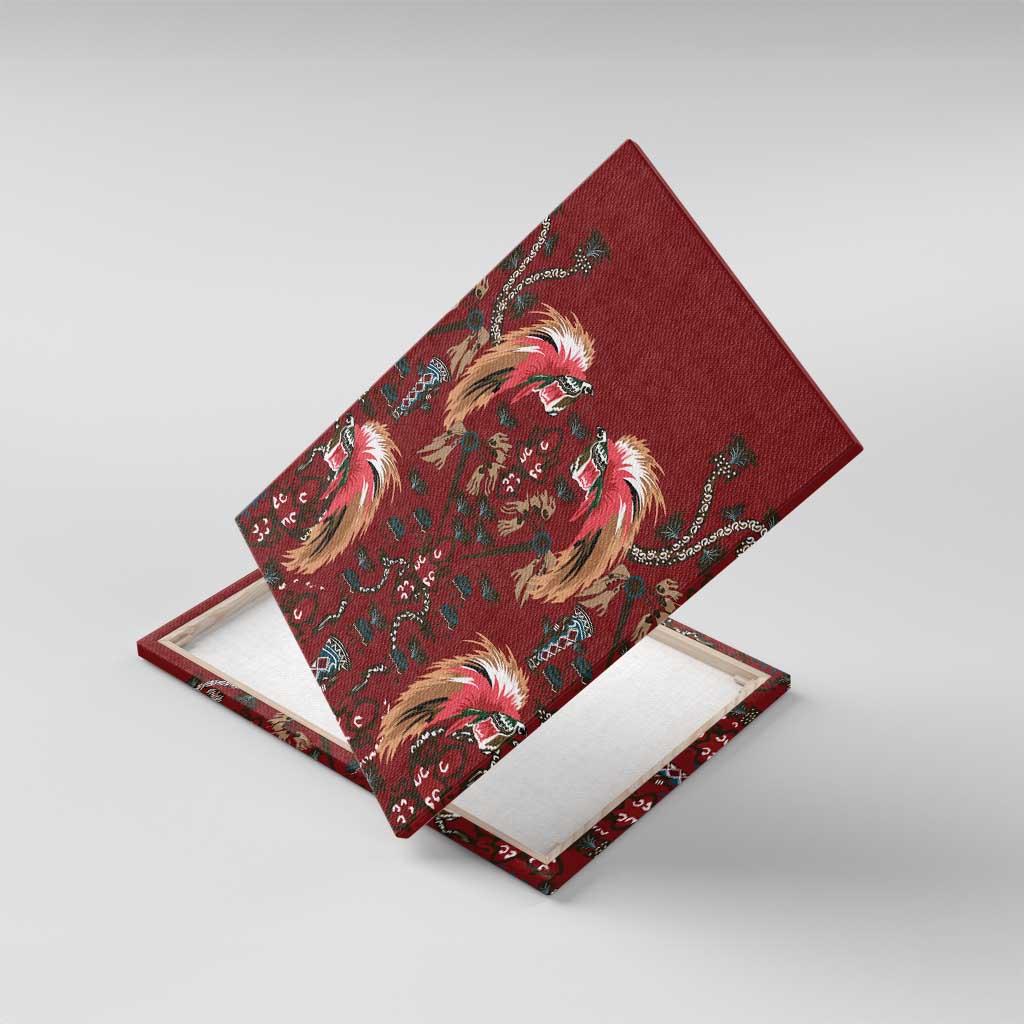 Oxblood Bird of Batik Papua Canvas Wall Art Exotic Natural Wealth of Papua - Polynesian Pride
