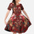 Oxblood Bird of Batik Papua Family Matching Off The Shoulder Long Sleeve Dress and Hawaiian Shirt Exotic Natural Wealth of Papua - Polynesian Pride