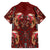 Oxblood Bird of Batik Papua Family Matching Off The Shoulder Long Sleeve Dress and Hawaiian Shirt Exotic Natural Wealth of Papua - Polynesian Pride