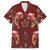 Oxblood Bird of Batik Papua Family Matching Off Shoulder Maxi Dress and Hawaiian Shirt Exotic Natural Wealth of Papua - Polynesian Pride