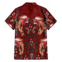 Oxblood Bird of Batik Papua Family Matching Off Shoulder Maxi Dress and Hawaiian Shirt Exotic Natural Wealth of Papua LT9 - Polynesian Pride