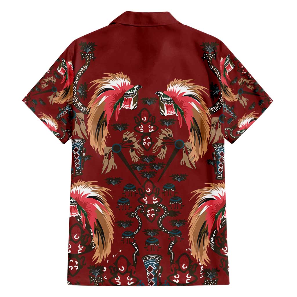 Oxblood Bird of Batik Papua Family Matching Puletasi and Hawaiian Shirt Exotic Natural Wealth of Papua LT9 - Polynesian Pride