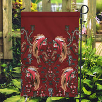 Oxblood Bird of Batik Papua Garden Flag Exotic Natural Wealth of Papua LT9 Garden Flag Red - Polynesian Pride