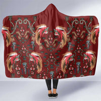 Oxblood Bird of Batik Papua Hooded Blanket Exotic Natural Wealth of Papua LT9 One Size Red - Polynesian Pride
