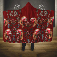 Oxblood Bird of Batik Papua Hooded Blanket Exotic Natural Wealth of Papua LT9 - Polynesian Pride