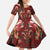 Oxblood Bird of Batik Papua Kid Short Sleeve Dress Exotic Natural Wealth of Papua - Polynesian Pride