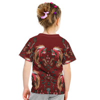 Oxblood Bird of Batik Papua Kid T Shirt Exotic Natural Wealth of Papua LT9 - Polynesian Pride