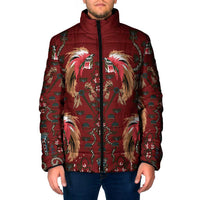 Oxblood Bird of Batik Papua Padded Jacket Exotic Natural Wealth of Papua - Polynesian Pride