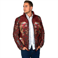 Oxblood Bird of Batik Papua Padded Jacket Exotic Natural Wealth of Papua - Polynesian Pride