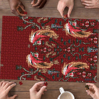 Oxblood Bird of Batik Papua Puzzle Exotic Natural Wealth of Papua - Polynesian Pride