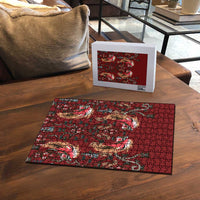 Oxblood Bird of Batik Papua Puzzle Exotic Natural Wealth of Papua - Polynesian Pride