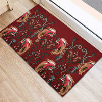 Oxblood Bird of Batik Papua Rubber Doormat Exotic Natural Wealth of Papua - Polynesian Pride