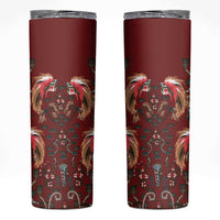 Oxblood Bird of Batik Papua Skinny Tumbler Exotic Natural Wealth of Papua LT9 Red - Polynesian Pride