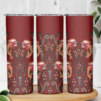 Oxblood Bird of Batik Papua Skinny Tumbler Exotic Natural Wealth of Papua LT9 - Polynesian Pride