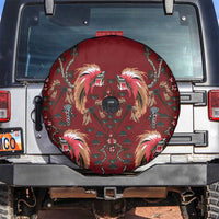 Oxblood Bird of Batik Papua Spare Tire Cover Exotic Natural Wealth of Papua LT9 Red - Polynesian Pride