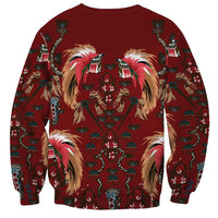 Oxblood Bird of Batik Papua Sweatshirt Exotic Natural Wealth of Papua - Polynesian Pride