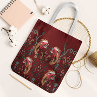 Oxblood Bird of Batik Papua Tote Bag Exotic Natural Wealth of Papua LT9 White Strap One Size Red - Polynesian Pride