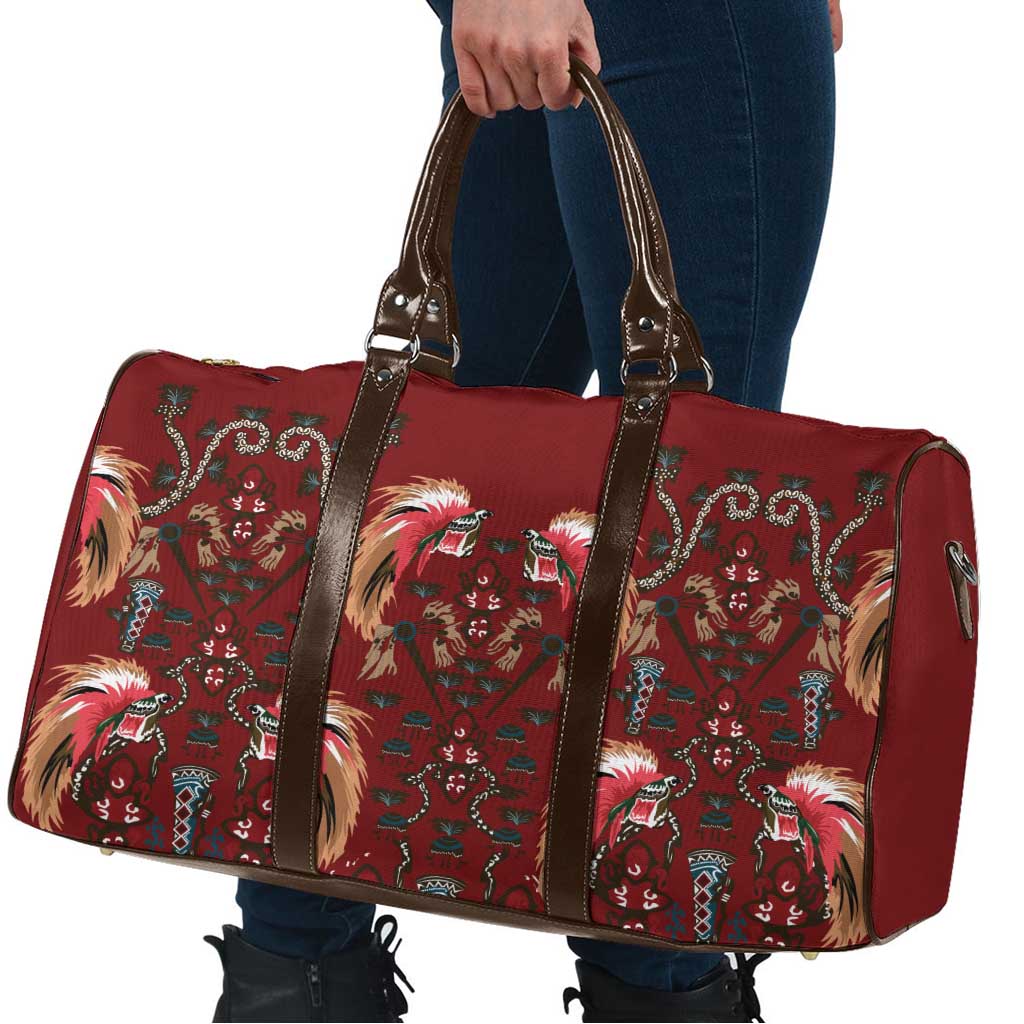 Oxblood Bird of Batik Papua Travel Bag Exotic Natural Wealth of Papua LT9 - Polynesian Pride