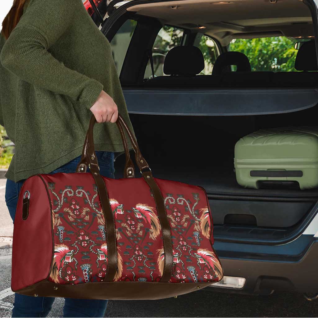 Oxblood Bird of Batik Papua Travel Bag Exotic Natural Wealth of Papua LT9 - Polynesian Pride