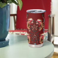 Oxblood Bird of Batik Papua Tumbler Cup Exotic Natural Wealth of Papua LT9 - Polynesian Pride