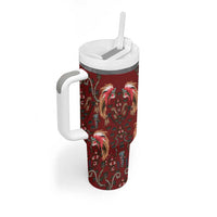 Oxblood Bird of Batik Papua Tumbler With Handle Exotic Natural Wealth of Papua LT9 - Polynesian Pride