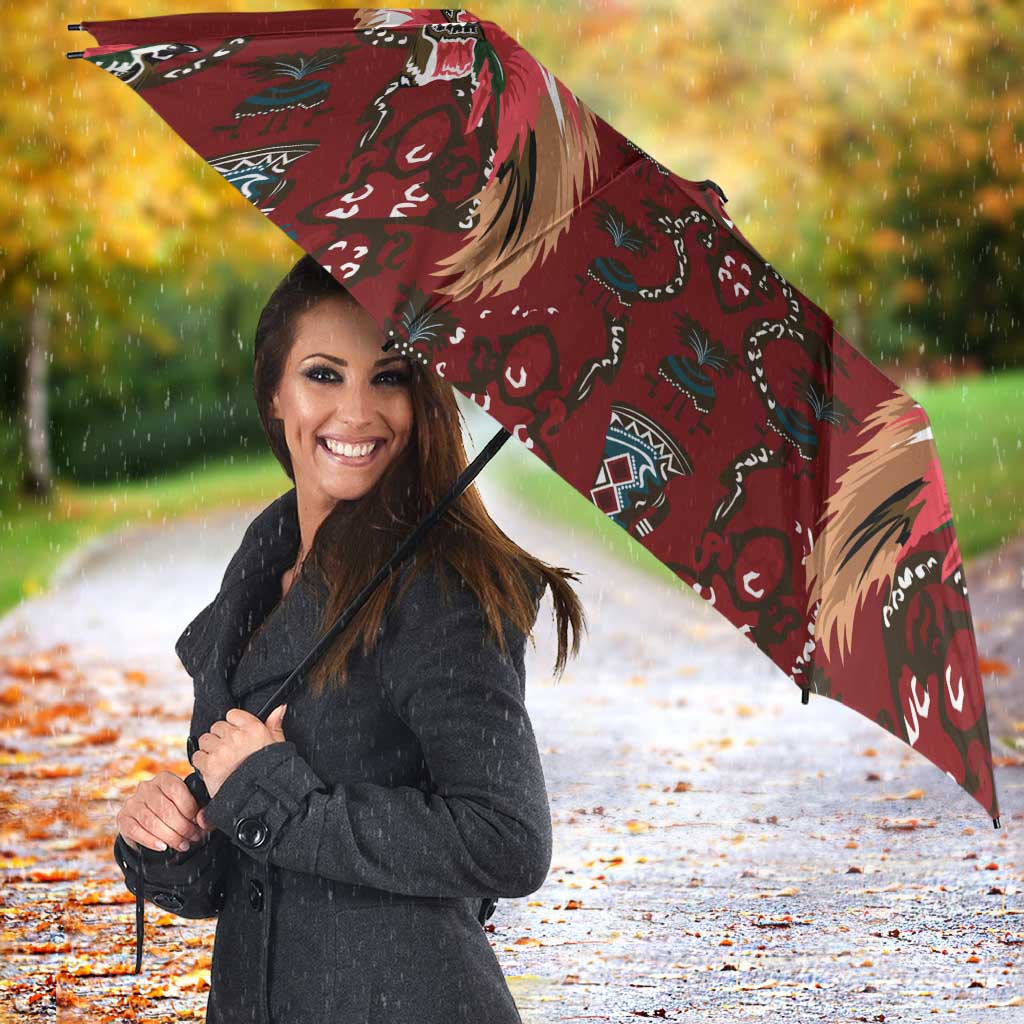 Oxblood Bird of Batik Papua Umbrella Exotic Natural Wealth of Papua - Polynesian Pride