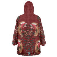 Oxblood Bird of Batik Papua Wearable Blanket Hoodie Exotic Natural Wealth of Papua LT9 - Polynesian Pride