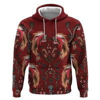 Oxblood Bird of Batik Papua Zip Hoodie Exotic Natural Wealth of Papua LT9 Pullover Hoodie Red - Polynesian Pride