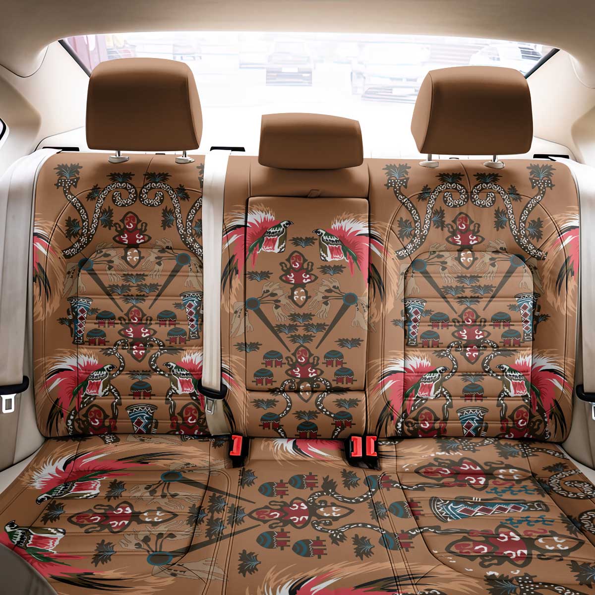 Terracotta Bird of Batik Papua Back Car Seat Cover Exotic Natural Wealth of Papua LT9 - Polynesian Pride
