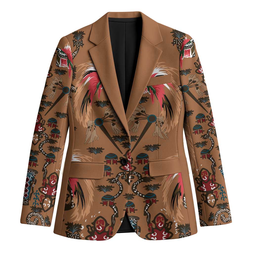 Terracotta Bird of Batik Papua Blazer Exotic Natural Wealth of Papua - Polynesian Pride