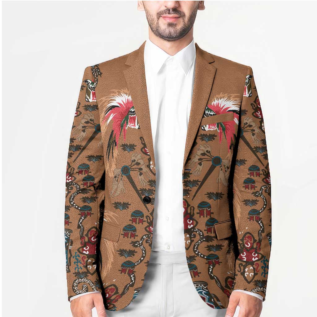 Terracotta Bird of Batik Papua Blazer Exotic Natural Wealth of Papua - Polynesian Pride