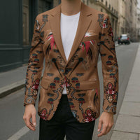Terracotta Bird of Batik Papua Blazer Exotic Natural Wealth of Papua - Polynesian Pride