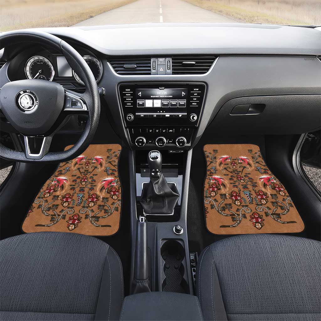 Terracotta Bird of Batik Papua Car Mats Exotic Natural Wealth of Papua - Polynesian Pride