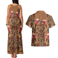 Terracotta Bird of Batik Papua Couples Matching Tank Maxi Dress and Hawaiian Shirt Exotic Natural Wealth of Papua LT9 - Polynesian Pride
