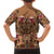 Terracotta Bird of Batik Papua Family Matching Off The Shoulder Long Sleeve Dress and Hawaiian Shirt Exotic Natural Wealth of Papua - Polynesian Pride