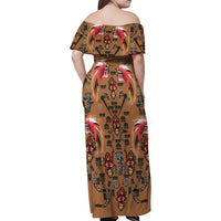Terracotta Bird of Batik Papua Family Matching Off Shoulder Maxi Dress and Hawaiian Shirt Exotic Natural Wealth of Papua LT9 - Polynesian Pride