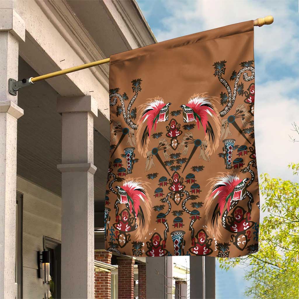 Terracotta Bird of Batik Papua Garden Flag Exotic Natural Wealth of Papua - Polynesian Pride