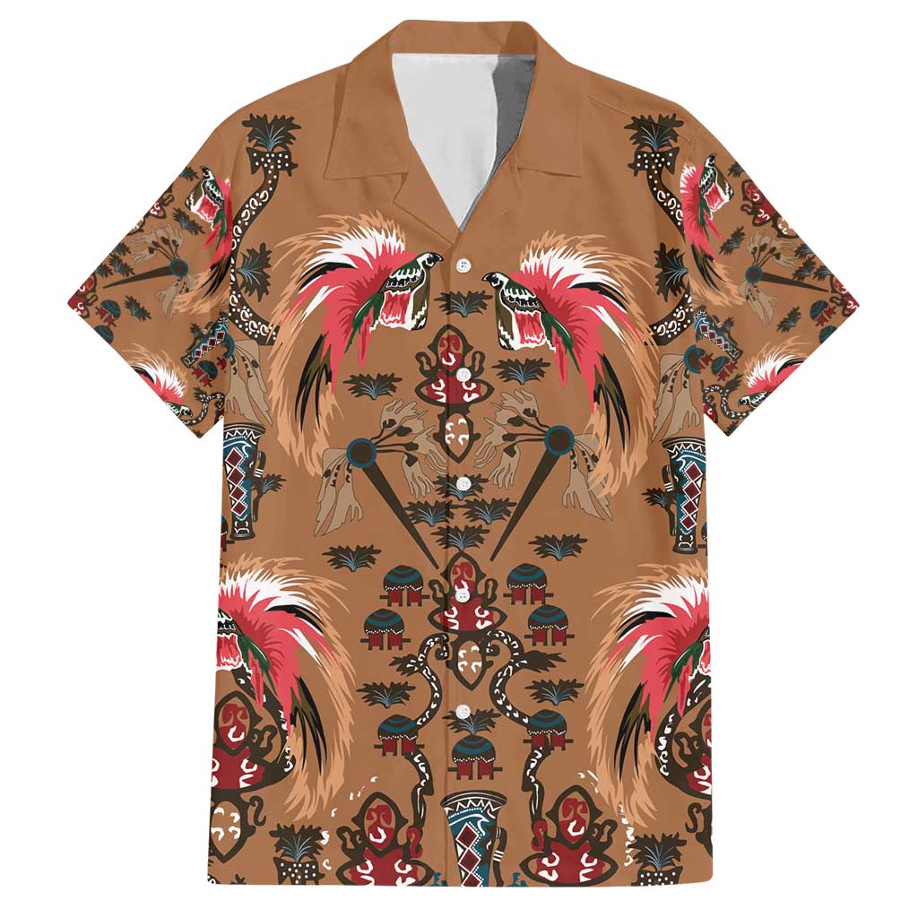 Terracotta Bird of Batik Papua Hawaiian Shirt Exotic Natural Wealth of Papua LT9 Gold - Polynesian Pride