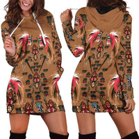 Terracotta Bird of Batik Papua Hoodie Dress Exotic Natural Wealth of Papua LT9 - Polynesian Pride