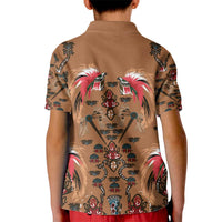 Terracotta Bird of Batik Papua Kid Polo Shirt Exotic Natural Wealth of Papua LT9 - Polynesian Pride