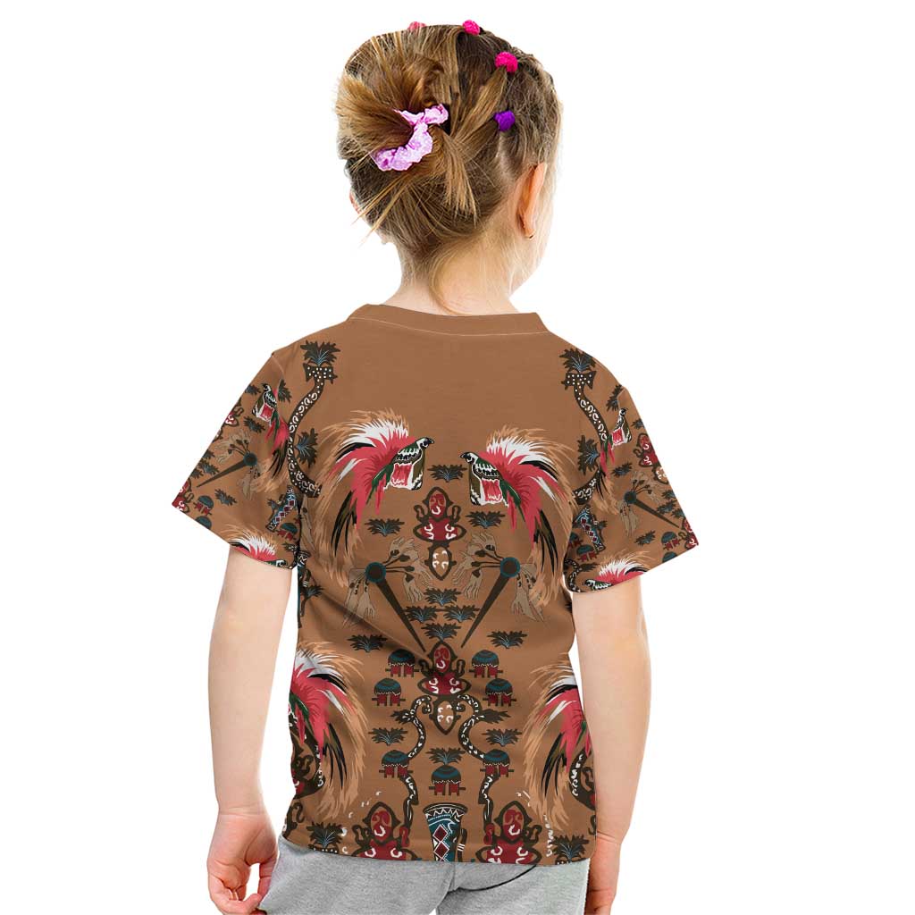 Terracotta Bird of Batik Papua Kid T Shirt Exotic Natural Wealth of Papua LT9 - Polynesian Pride