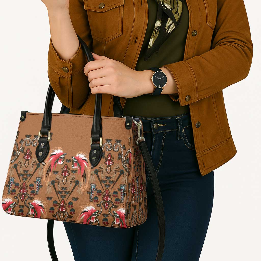 Terracotta Bird of Batik Papua Leather Bag Exotic Natural Wealth of Papua - Polynesian Pride