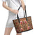 Terracotta Bird of Batik Papua Leather Tote Bag Exotic Natural Wealth of Papua - Polynesian Pride
